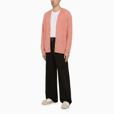 Shop Loewe Pink/yellow Wool Cardigan Men