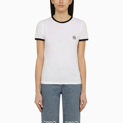 Shop Loewe White Crew-neck T-shirt With Logo Women