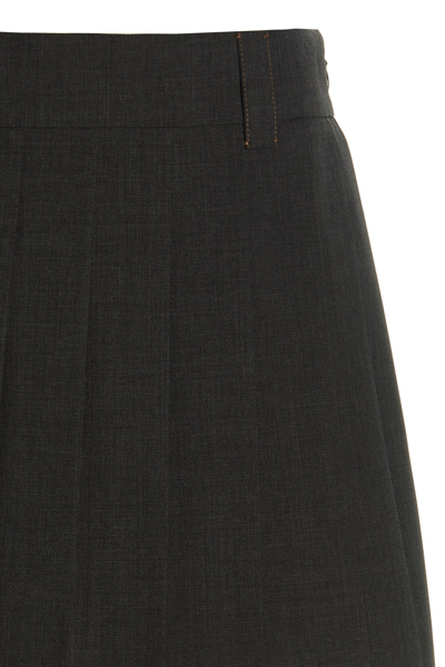 Shop Miu Miu Women Wool Pleated Skirt In Gray