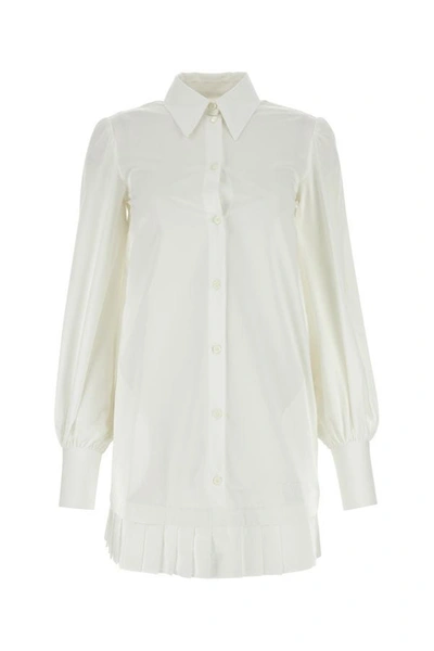 Shop Off-white Off White Woman White Poplin Shirt Mini Dress