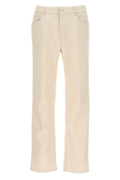 Shop Prada Men Five-pocket Jeans In White