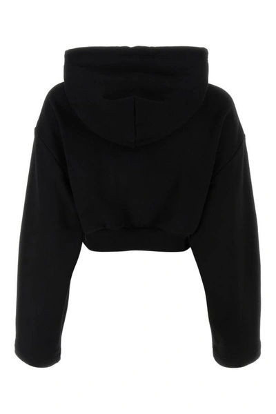 Shop Versace Woman Black Cotton Sweatshirt
