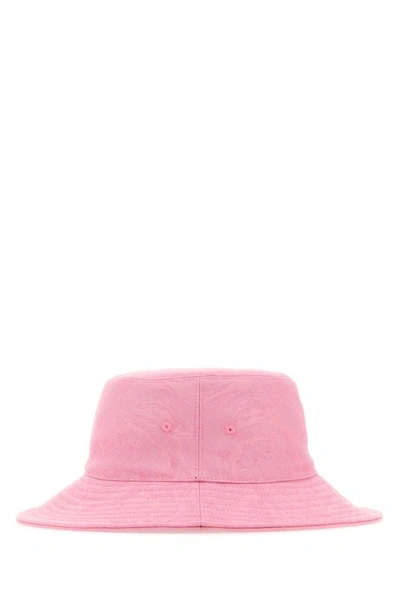 Shop Versace Woman Pink Cotton Bucket Hat