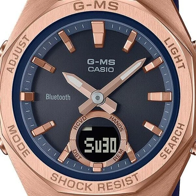 Pre-owned Casio Baby-g G-ms Msg-b100g-2ajf Women's Watch Solar Bluetooth Navy Resin Band