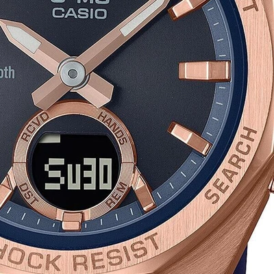Pre-owned Casio Baby-g G-ms Msg-b100g-2ajf Women's Watch Solar Bluetooth Navy Resin Band