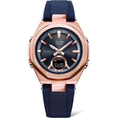 Pre-owned Casio Baby-g G-ms Msg-b100g-2ajf Women's Watch Solar Bluetooth Navy Resin Band