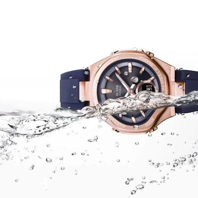 Pre-owned Casio Baby-g G-ms Msg-b100g-2ajf Women's Watch Solar Bluetooth Navy Resin Band