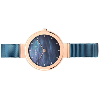Pre-owned Bering Ladies Watch Wristwatch Slim Classic - 10128-368 Meshband