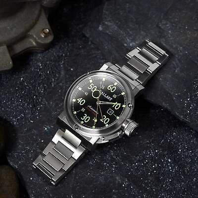 Pre-owned Ballast Holland Automatic Black Ss Watch - Brand