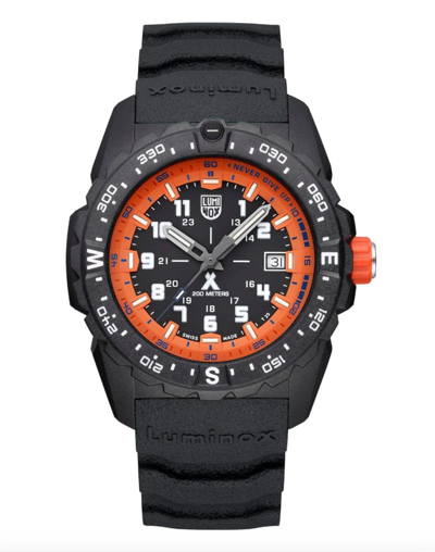 Pre-owned Luminox Xb.3739 Bear Grylls Survival Mountain Orange Rubber 43mm Men's Watch