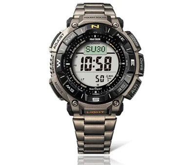Pre-owned Casio Pro Trek Prg-340t-7er Altimeter Barometer Thermometer Compass Energy Solar