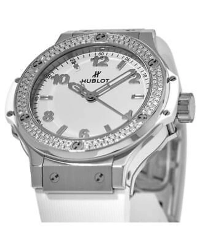 Pre-owned Hublot Big Bang 38mm Diamond Bezel White Women's Watch 361.se.2010.rw.1104