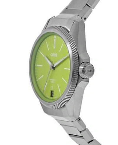 Pre-owned Oris Propilot X Kermit Green Dial Titanium Men's Watch 01 400 7778 7157-set