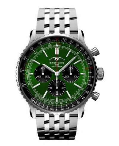 Pre-owned Breitling Navitimer B01 Chronograph 46 Green Men's Watch Ab0137241l1a1