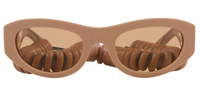 Pre-owned Dolce & Gabbana Dg6174 329273 54 Light Brown Rubber/light Brown Sunglasses