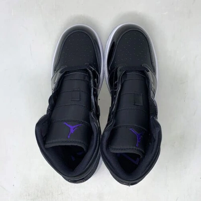 Pre-owned Jordan Air  1 Mid 'space Jam 11' Patent Black Sneaker, Size 6.5y / 8w Dv1337-004