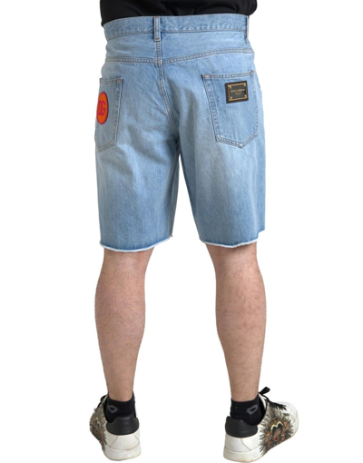 Pre-owned Dolce & Gabbana Shorts Light Blue Cotton Men Bermuda Denim It56/w42/xxl 1130usd