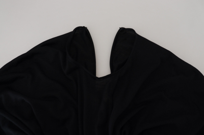 Pre-owned Dolce & Gabbana Dress Black Sheath Midi Gown Wool Wrap It44 / Us10 / L $2800
