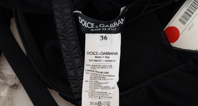 Pre-owned Dolce & Gabbana Dress Black Sheath Midi Gown Wool Wrap It44 / Us10 / L $2800