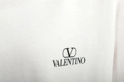 Pre-owned Valentino Garavani Women's White Logo Print Crewneck Short Sleeve T-shirt