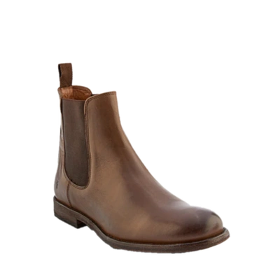 Pre-owned Frye Men's Tyler Chelsea Tan Western Bootie Fr40158-tan In Brown