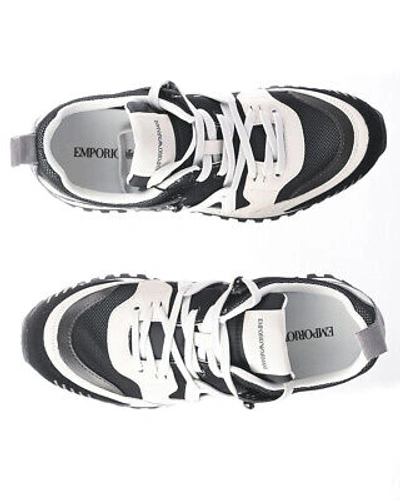 Pre-owned Emporio Armani Shoes Sneaker  Man Sz. Us 7 X4x555xn195 Q837 Black