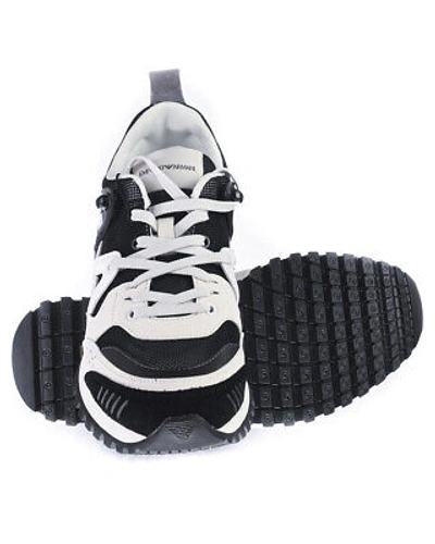 Pre-owned Emporio Armani Shoes Sneaker  Man Sz. Us 7 X4x555xn195 Q837 Black