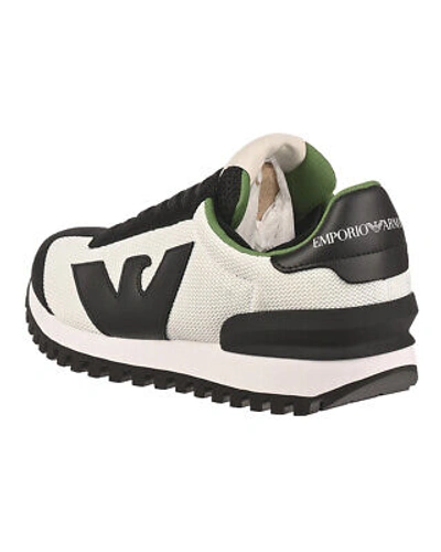 Pre-owned Emporio Armani Shoes Sneaker  Man Sz. Us 8 X4x583xn647 R328 White