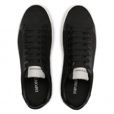 Pre-owned Emporio Armani Shoes Sneaker  Man Sz. Us 10 X4x316xm741 K001 Black