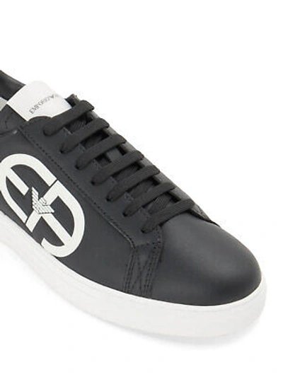 Pre-owned Emporio Armani Shoes Sneaker  Man Sz. Us 9 X4x540xm782 N814 Black