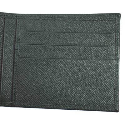 Pre-owned Dolce & Gabbana Brand  Mens Green Leather Bifold Wallet Bp0437 87685