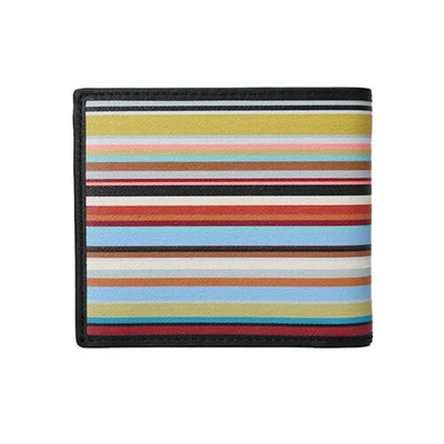 Pre-owned Paul Smith Bifold Wallet With Coin Purse Men Wallet Bf Coin M1a4833 Multistripe In Multistripe/bk