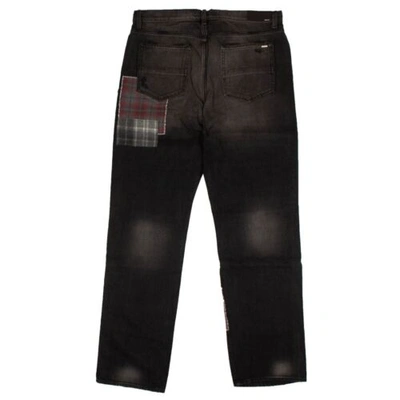 Pre-owned Amiri Black Loose Mohair Patch Jeans Size 38/48 $1490