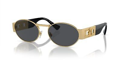 Pre-owned Versace Sunglasses Ve2264 100287 56mm Matte Gold / Dark Grey Lens In Gray