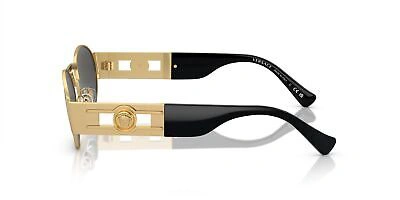 Pre-owned Versace Sunglasses Ve2264 100287 56mm Matte Gold / Dark Grey Lens In Gray