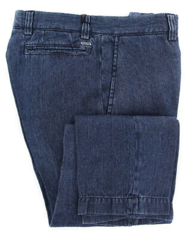 Pre-owned Cesare Attolini Attolini Denim Blue Vintage Wash Pants - Slim - (ca1220b1b15)