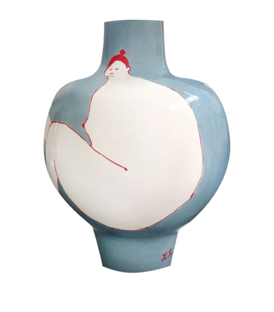 Shop Laetitia Rouget Queen Vase (43cm) In Blue