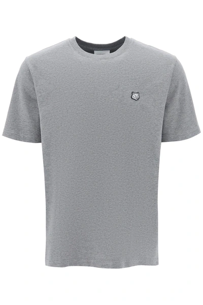 Shop Maison Kitsuné Fox Head T Shirt In Grey