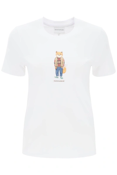 Shop Maison Kitsuné Dressed Fox T Shirt In White