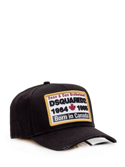 Shop Dsquared2 Baseball Cap With Patch In Black