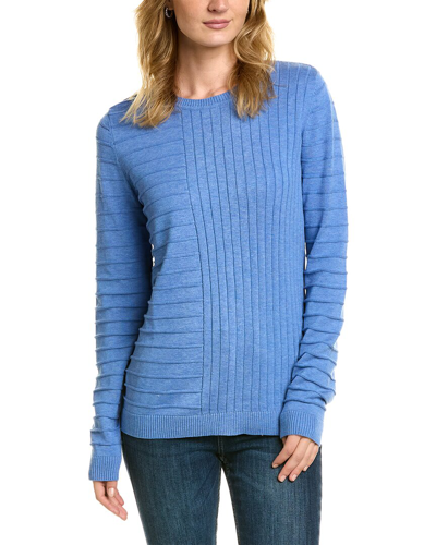 Shop Edinburgh Knitwear Textured Rib Sweater In Blue
