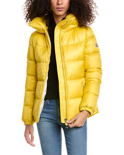 Shop Moncler Puffer Down Jacket In Yellow