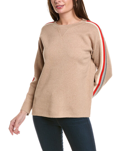Shop Ost Racer Stripe Cashmere-blend Sweater In Brown