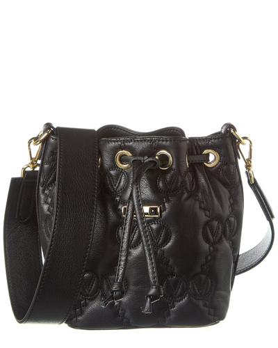 Shop Valentino By Mario Valentino Jules Matelasse Leather Bucket Bag In Black