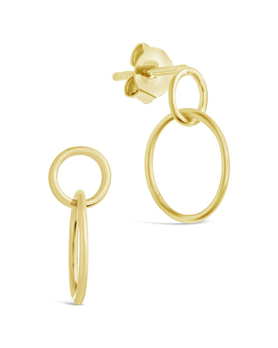 Sterling Forever 14k Over Silver Simple Interlocking Circle Dangle Earrings