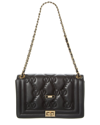 Shop Valentino By Mario Valentino Alice Matelasse Leather Shoulder Bag In Black