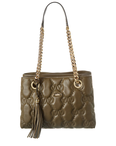 Shop Valentino By Mario Valentino Kali Matelasse Leather Shoulder Bag In Green