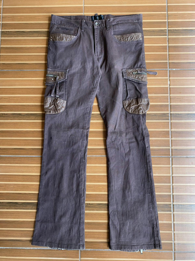 Pre-owned If Six Was Nine X Le Grande Bleu L G B Papper-japanese Bondage Cargos Flared Pants Ifsixwasnine Lgb In Brown