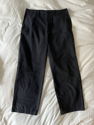 Pre-owned Dries Van Noten Straight Wide Leg Trouser In Grey/blue