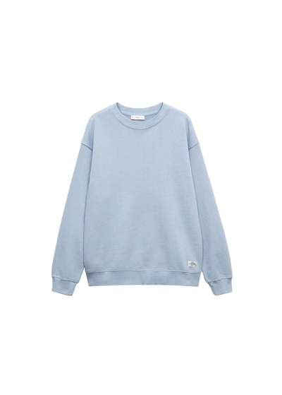 Shop Mango Cotton Sweatshirt Blue